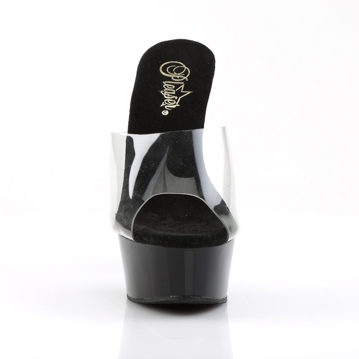 DELIGHT-601 Clear/Black Slide Pleaser US Size (Women's): 5