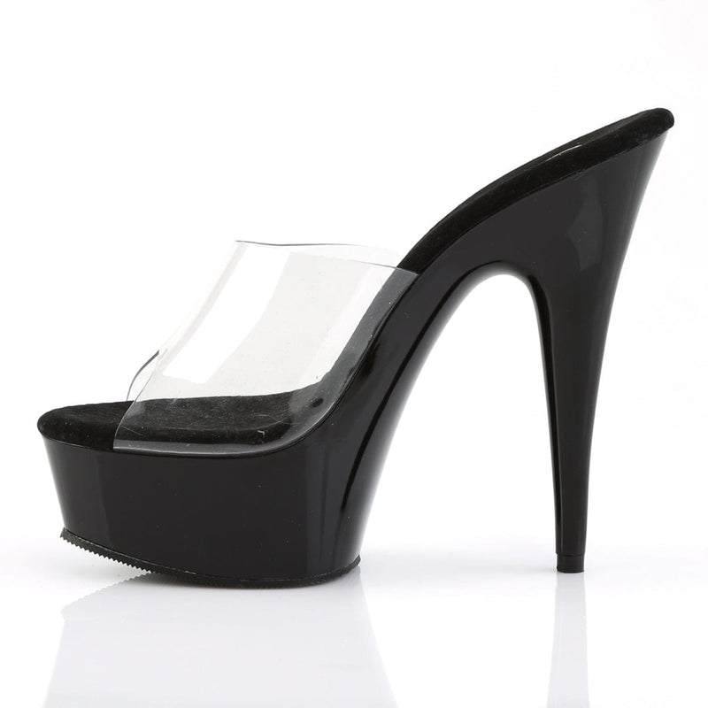 DELIGHT-601 Clear/Black Slide Pleaser US Size (Women's): 5