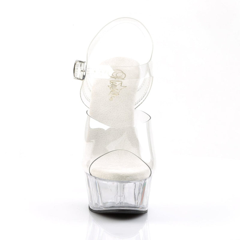 DELIGHT-608 Clear/Clear Platform Sandal Pleaser US Size (Women's): 5