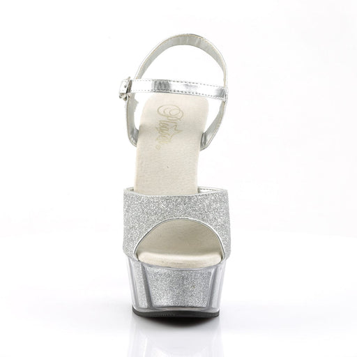 DELIGHT-609-5G Silver Glitter/Silver Glitter Platform Sandal Pleaser US Size (Women's): 5