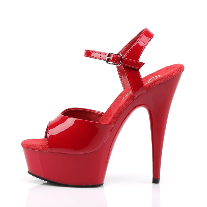 DELIGHT-609 Red Patent/Red Platform Sandal Pleaser US Size (Women's): 5