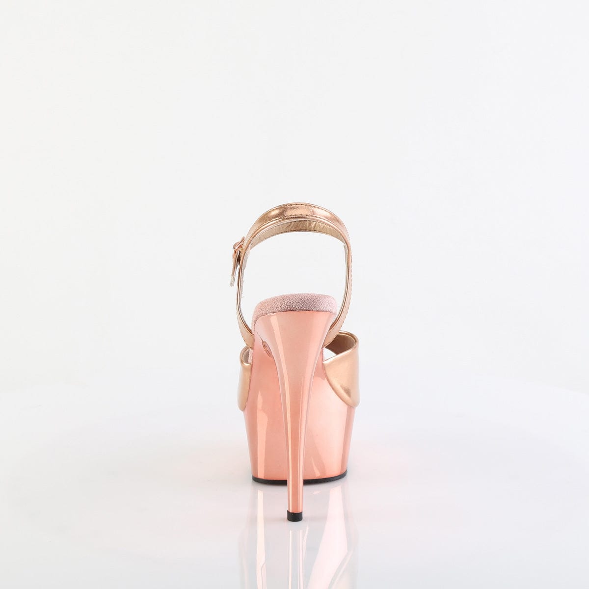 DELIGHT-609 Rose Gold Metallic Pu/Rose Gold Chrome Platform Sandal Pleaser US Size (Women's): 5