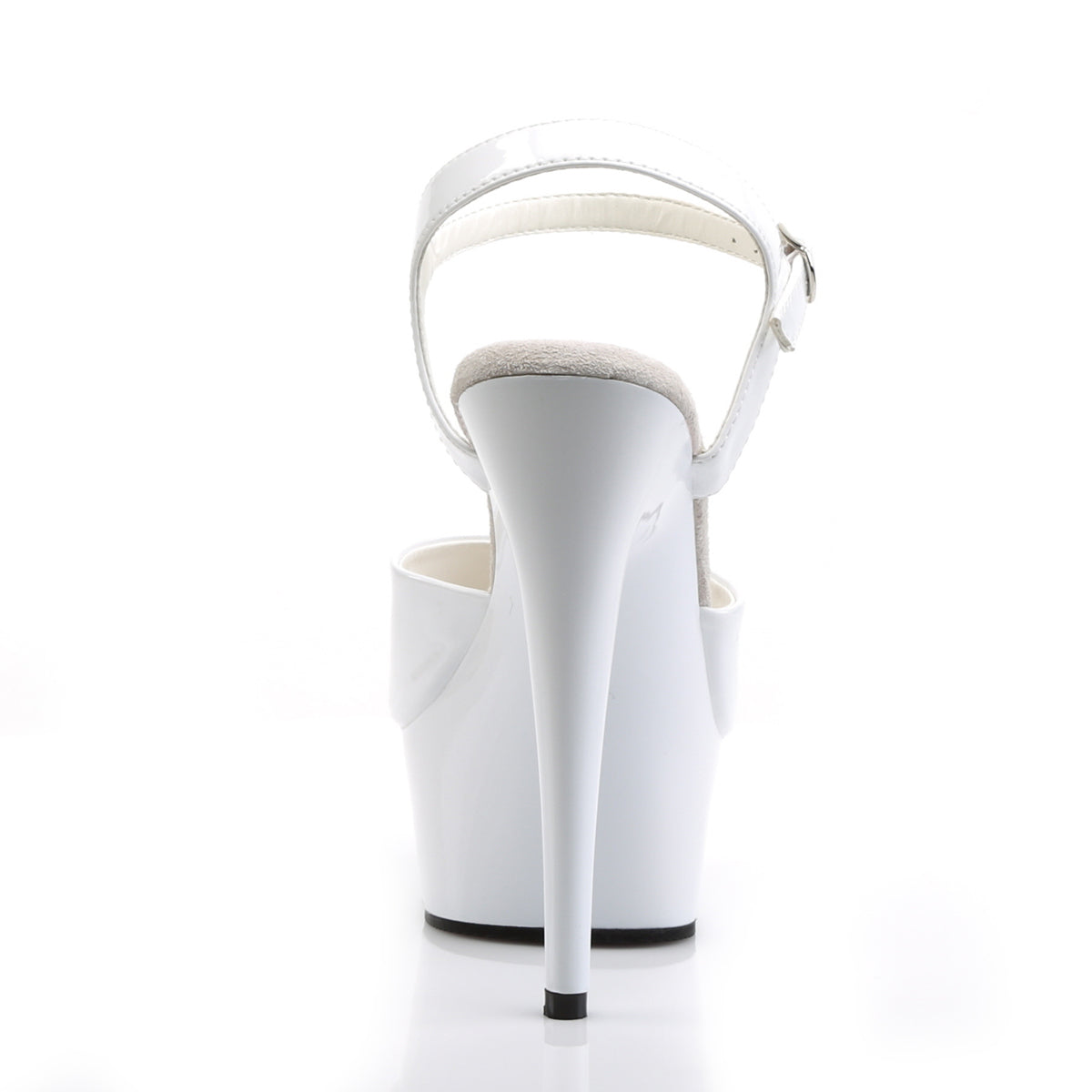 DELIGHT-609 White Patent Platform Sandal Pleaser