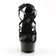 DELIGHT-612 Black/Black Platform Sandal Pleaser US Size (Women's): 5