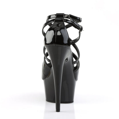DELIGHT-612 Black Platform Sandal Pleaser