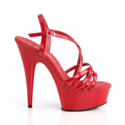DELIGHT-613 Red Patent/Red Platform Sandal Pleaser US Size (Women's): 5