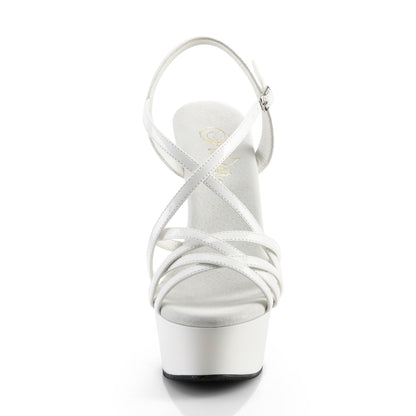 DELIGHT-613 White Patent Platform Sandal Pleaser