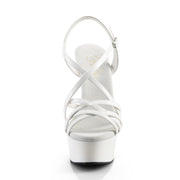 DELIGHT-613 White Patent/White Platform Sandal Pleaser US Size (Women's): 5