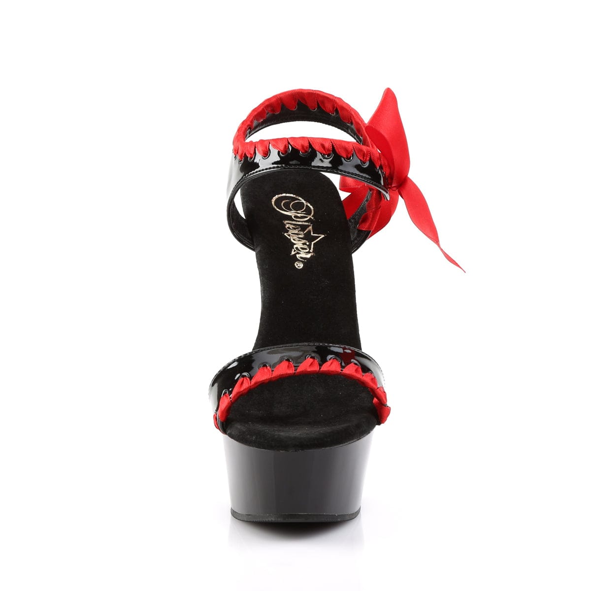DELIGHT-615 Black-Red/Black Platform Sandal Pleaser US Size (Women's): 5