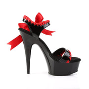 DELIGHT-615 Black-Red/Black Platform Sandal Pleaser US Size (Women's): 5