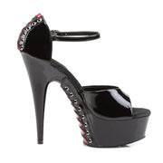 DELIGHT-660FH Black-Red Patent/Black Platform Sandal Pleaser US Size (Women's): 5