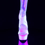 DELIGHT-669 UV White Elastic Band-Faux Leather/White Platform Sandal Pleaser US Size (Women's): 5