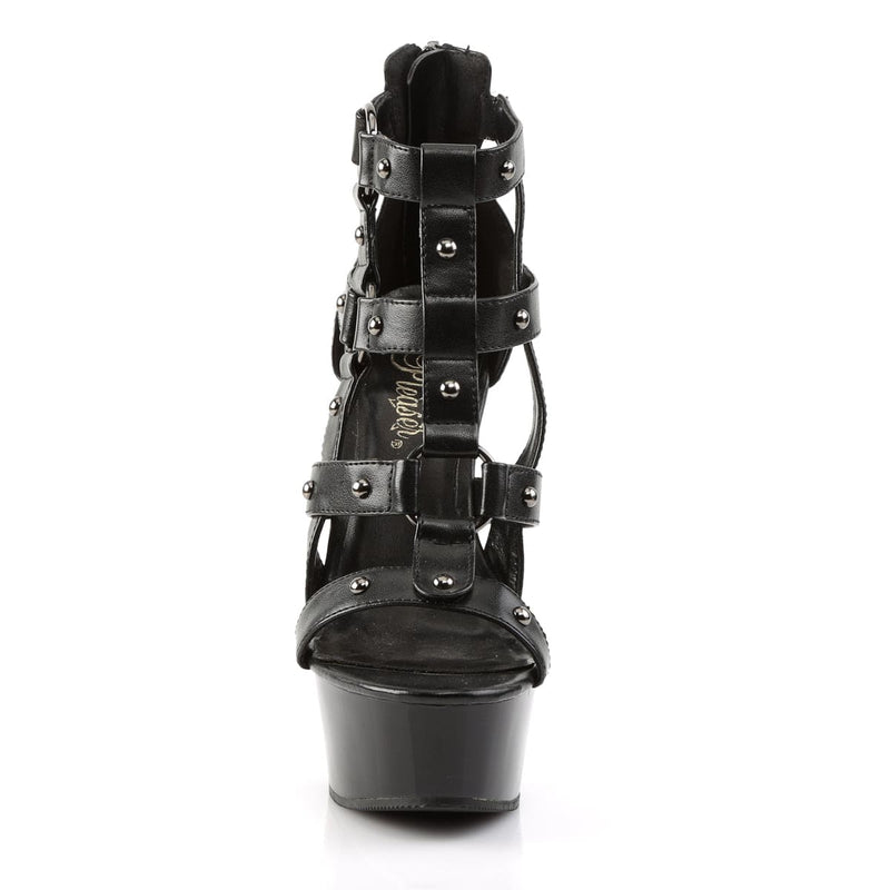 DELIGHT-682 Black Faux Leather/Black Platform Sandal Pleaser US Size (Women's): 5