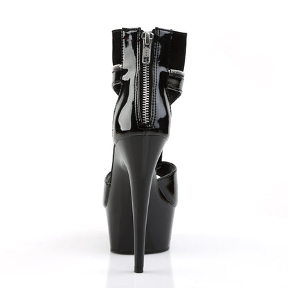 DELIGHT-690 Black Patent-Lamy/Black Platform Sandal Pleaser