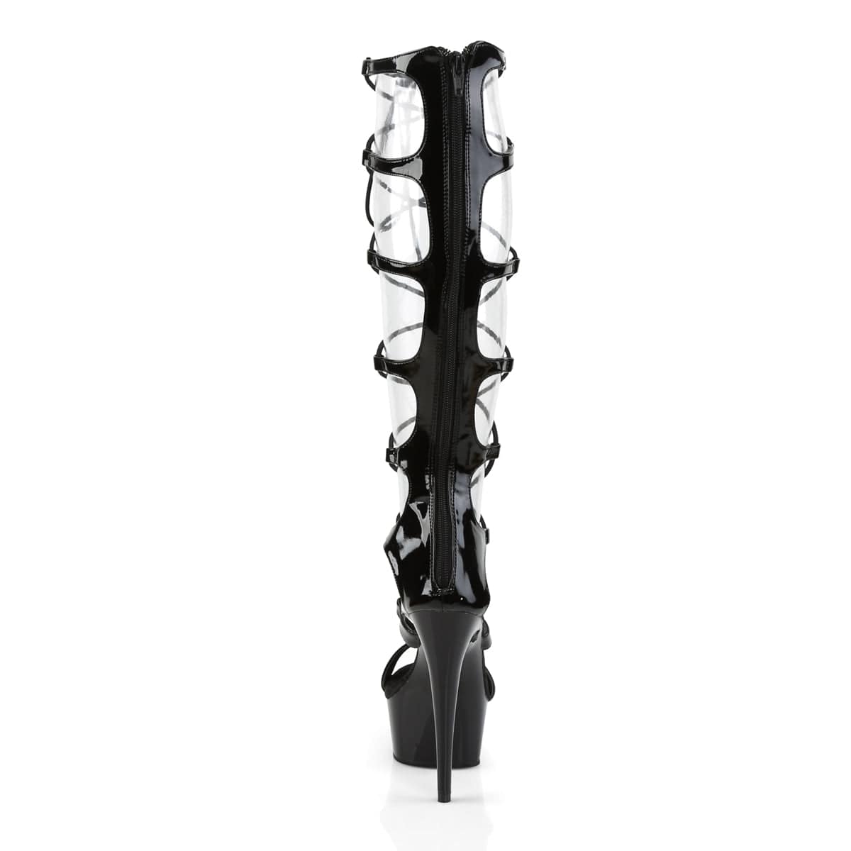 DELIGHT-698 Black Patent/Black Platform Sandal Pleaser US Size (Women's): 5