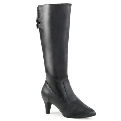 DIVINE-2018 Black Faux Leather Pleaser Pink Label