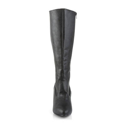DIVINE-2018 Black Faux Leather Pleaser Pink Label