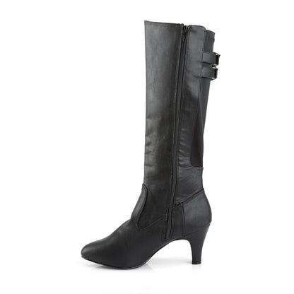 DIVINE-2018 Black Faux Leather Pleaser Pink Label