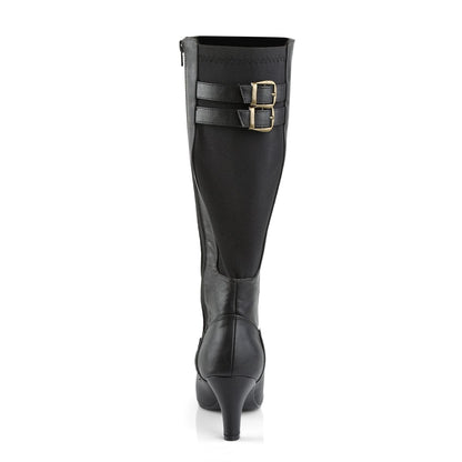 DIVINE-2018 Black Faux Leather Pleaser Pink Label