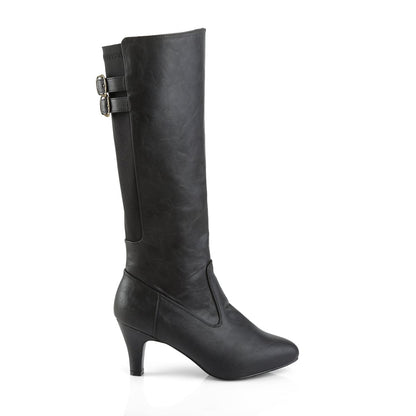 DIVINE-2018 Black Faux Leather Pleaser Pink Label