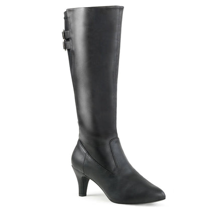 DIVINE-2018 Black Faux Leather Pleaser Pink Label