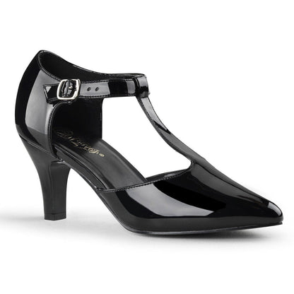 DIVINE-415 Black Pat Pleaser Pink Label