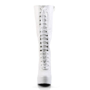 ELECTRA-2020 White Faux Leather Knee Boot Pleaser US Size (Women's): 6