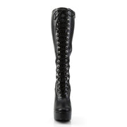 ELECTRA-2023 Black Stretch Faux Leather Knee Boot Pleaser US Size (Women's): 6