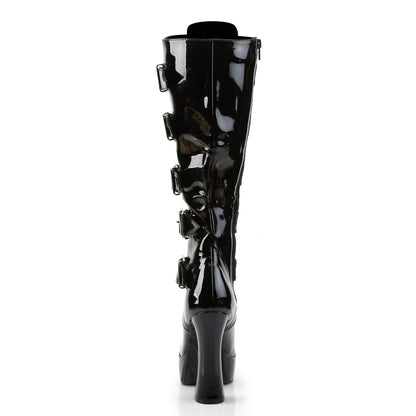 ELECTRA-2042 Black Patent Knee Boot Pleaser