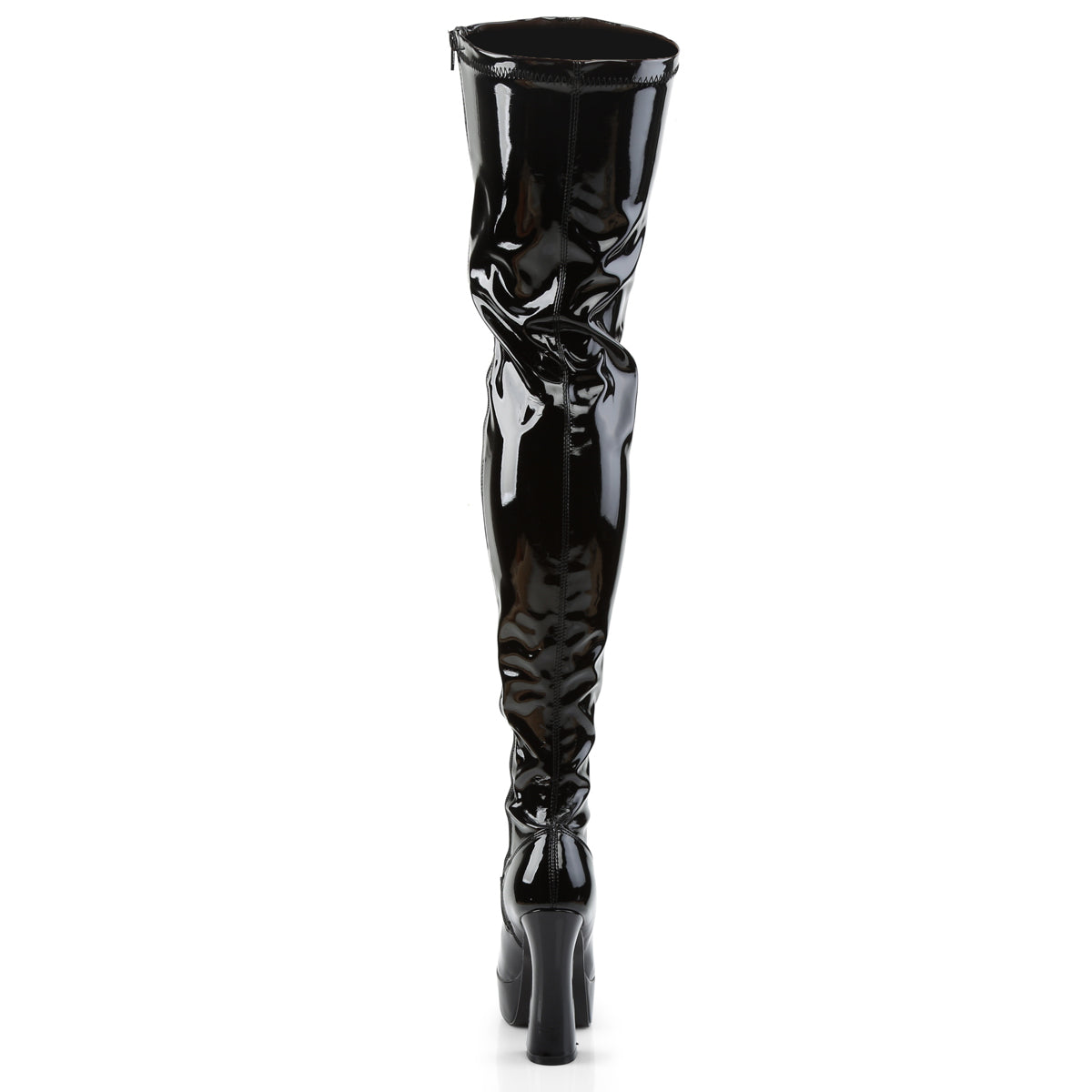 ELECTRA-3000Z Black Stretch Patent Thigh Boot Pleaser