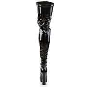 ELECTRA-3000Z Black Stretch Patent Thigh Boot Pleaser US Size (Women's): 6