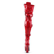 ELECTRA-3028 Red Stretch Patent Thigh Boot Pleaser US Size (Women's): 6