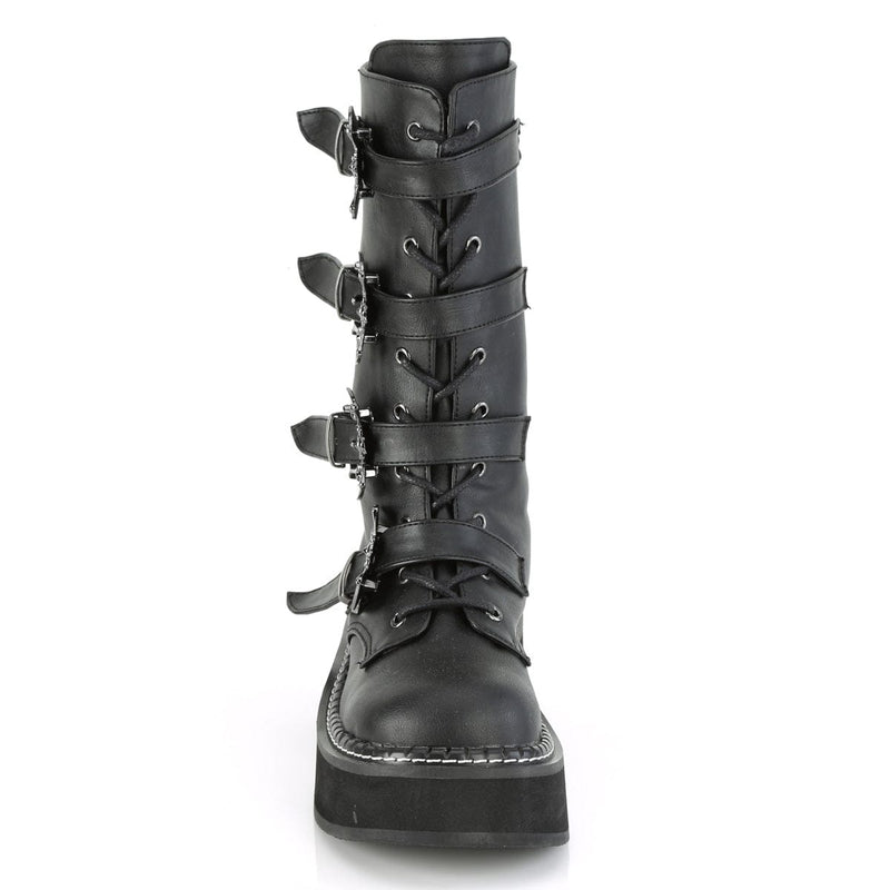 EMILY-322 Black Vegan Leather Mid-Calf Boot Demonia US Size (Women's): 6