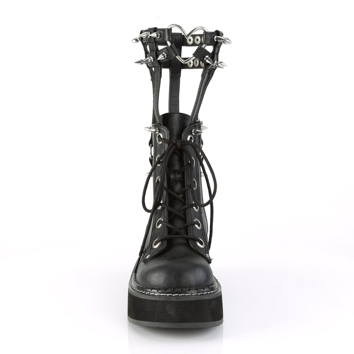 EMILY-357 Black Vegan Leather Ankle Boot Demonia