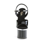 ESTEEM-709 Black Patent/Clear-Black Platform Sandal Pleaser US Size (Women's): 5