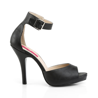 EVE-02 Black Faux Leather Pleaser Pink Label