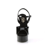 EXCITE-609 Black Patent/Black Platform Sandal Pleaser US Size (Women's): 5