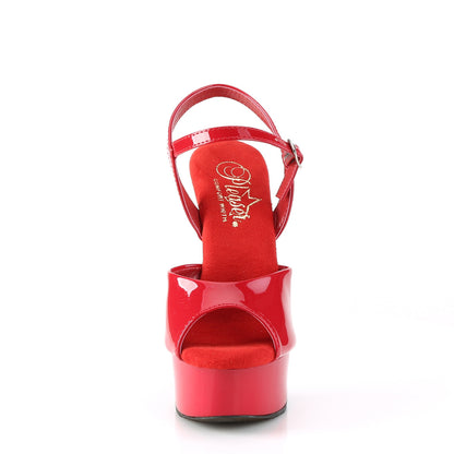 EXCITE-609 Red Patent Platform Sandal Pleaser