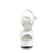 EXCITE-609 White Patent/White Platform Sandal Pleaser US Size (Women's): 5