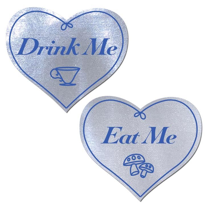 Eat Me Drink Me on Liquid White Heart Nipple Pasties Pastease