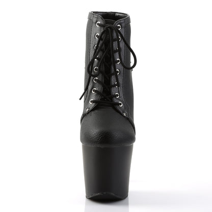 FEARLESS-700-28 Black Faux Leather Ankle Boot Pleaser