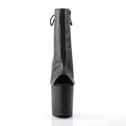 FLAMINGO-1018 Black Faux Leather Ankle Boot Pleaser