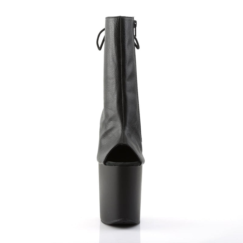 FLAMINGO-1018 Black Faux Leather/Black Matte Ankle Boot Pleaser US Size (Women's): 5