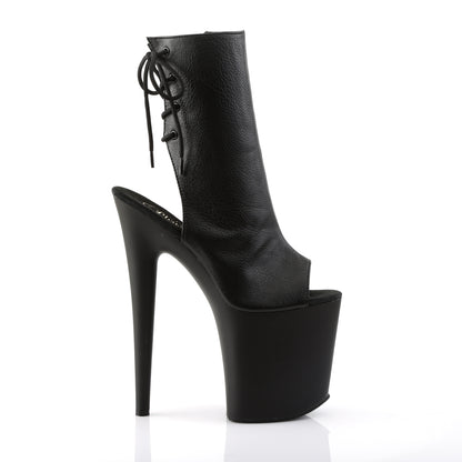 FLAMINGO-1018 Black Faux Leather Ankle Boot Pleaser