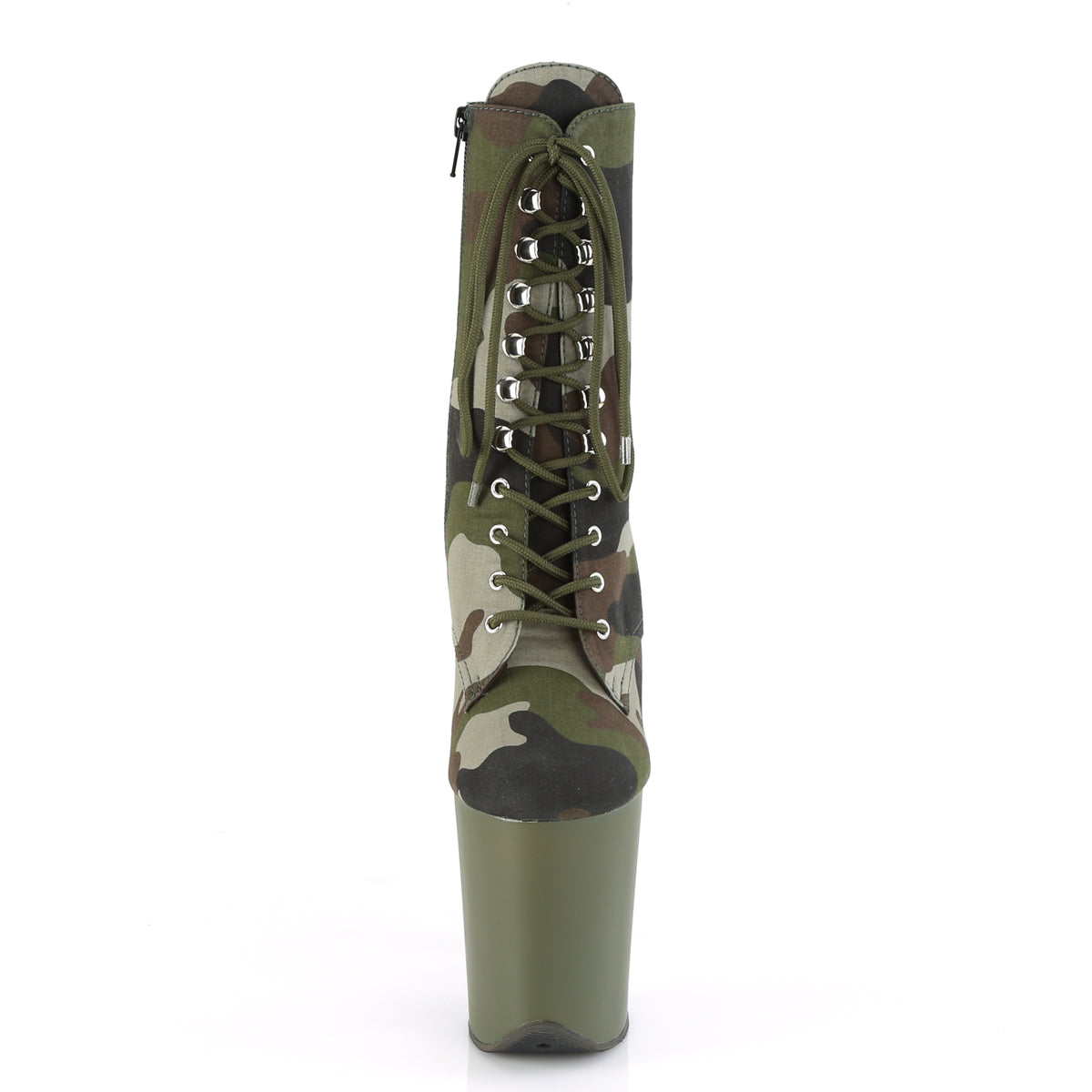 FLAMINGO-1020CAMO Green Camo Fabric/Dark Olive Matte Ankle Boot Pleaser