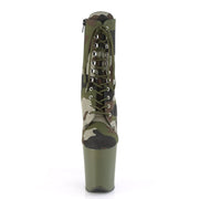 FLAMINGO-1020CAMO Green Camo Fabric/Dark Olive Matte Ankle Boot Pleaser US Size (Women's): 5