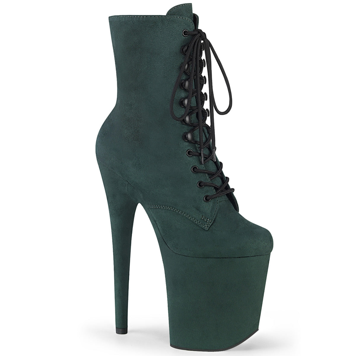 FLAMINGO-1020FS Emerald Green FauxSuede/Emerald Green Faux Suede Ankle Boot Pleaser