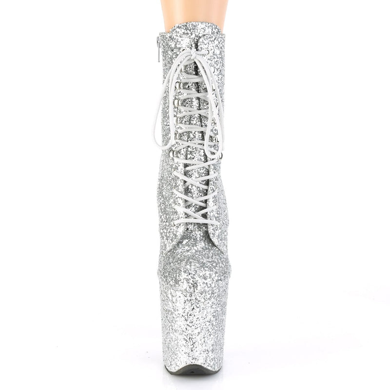 FLAMINGO-1020GWR Silver Glitter/Silver Glitter Ankle Boot Pleaser US Size (Women's): 5
