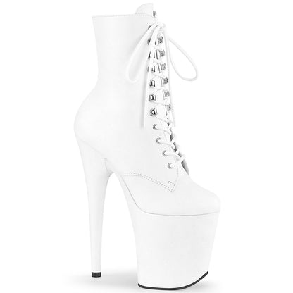 FLAMINGO-1020LWR White Leather/White Leather Ankle Boot Pleaser