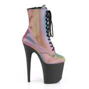 FLAMINGO-1020REFL Rainbow Reflective/Black Matte Ankle Boot Pleaser US Size (Women's): 5